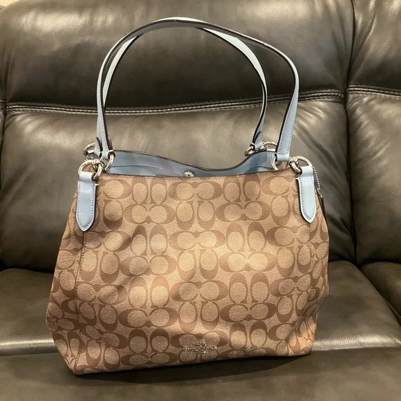 Coach Hallie Shoulder Hobo Bag in Signature Canvas - Picture 2 of 15